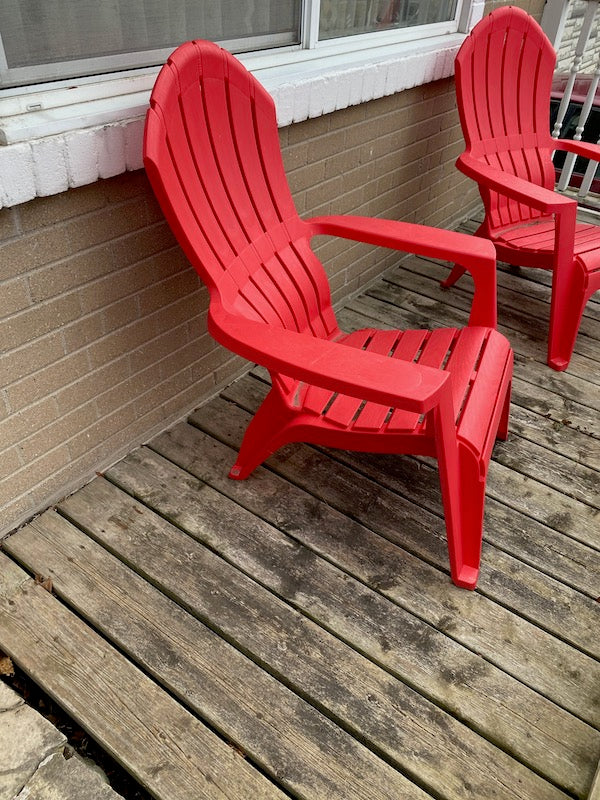 2 Red Plastic Adirondack Muskoka Chairs – Sell My Stuff Canada - Canada