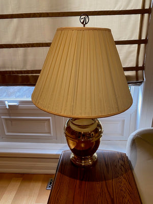 Cut Crystal Table Lamp with Brass Hardware — Stevans