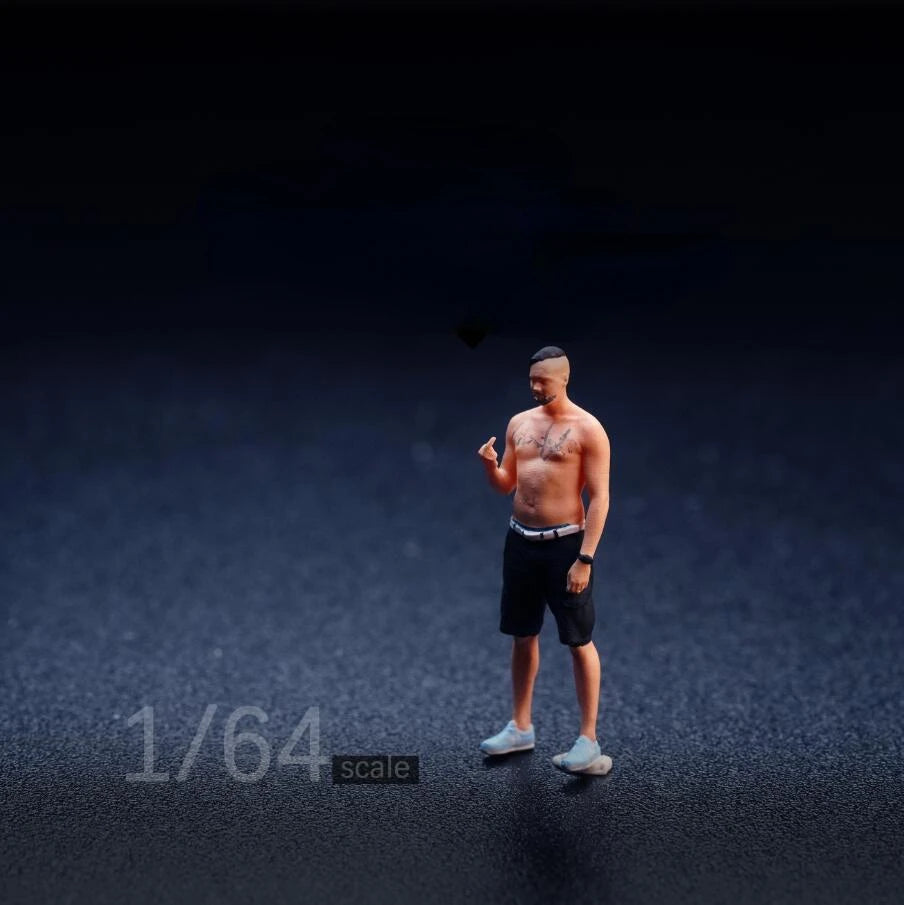 SZ Produced Diorama 1/64 Scale Figurines Model The finger street man Collection Miniature Hand-painted