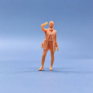 1/64 1/43 Figurines Scale Model One Handed Selfie with Satchel Headset Female Uncolored Miniatures Diorama Hand-painted S204 - EHC Model
