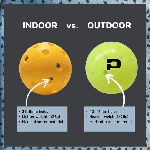 indoor vs outdoor pickleballs