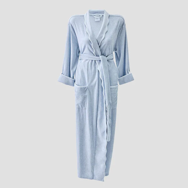 Women's Long Scallop Lightweight Robe Robin's Egg