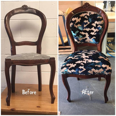 Fully Upcycled / Reupholstered dining chairs