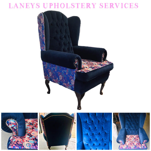 Bespoke Upcycled Reupholstered Armchair