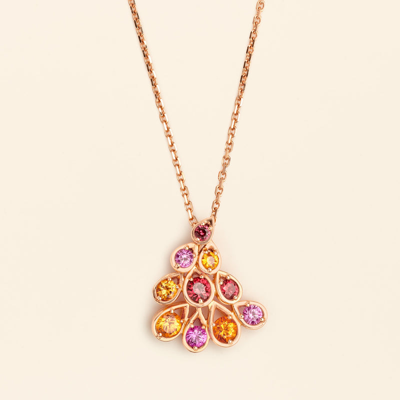 Giardino Necklace Pink Sapphire – Jewelry necklace in pink gold 18k with pink  sapphire and spessartites – Mellerio