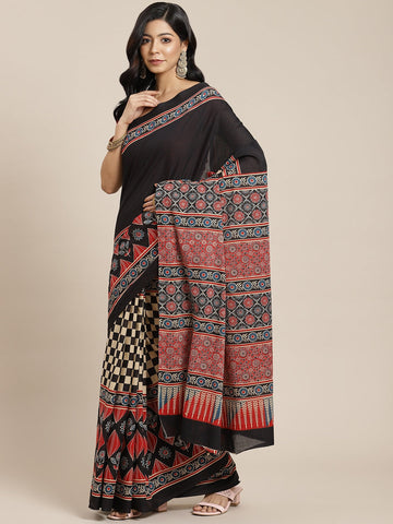 Black-&-Red-Ethnic-Motifs-Saree