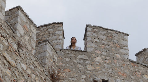 Model Posing On The Castel In Ohrid 