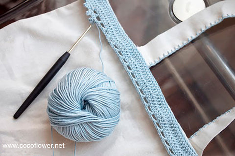 Artistry in Action: Personalizing a Tote Bag with Crochet Lace - By CocoFlower