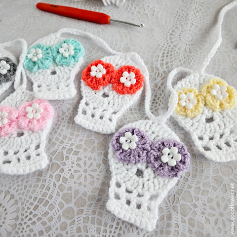 Crochet Sugar Skull - Work in progress 6 - by CocoFlower