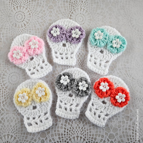 Crochet Sugar Skull - Work in progress 3 - by CocoFlower