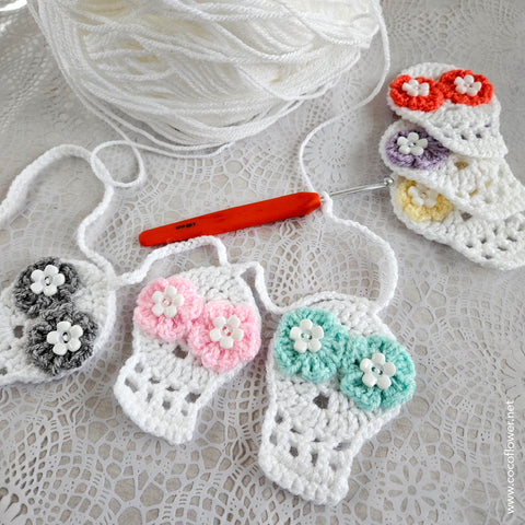 Crochet Sugar Skull - Work in progress 5 - by CocoFlower