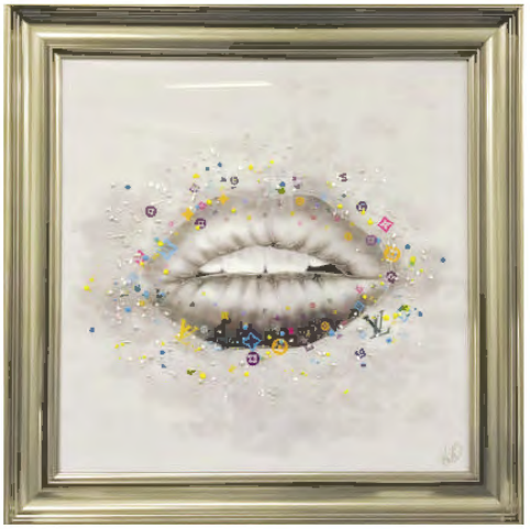 Cosy Home LoVe Lips Framed Painting Wall Art