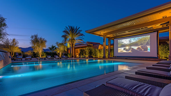 beautiful pool lights