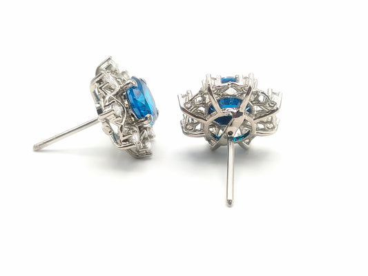 London Blue Topaz Earrings 925 Silver