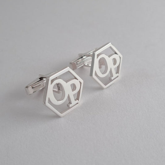 Hexagon Initials Cufflinks