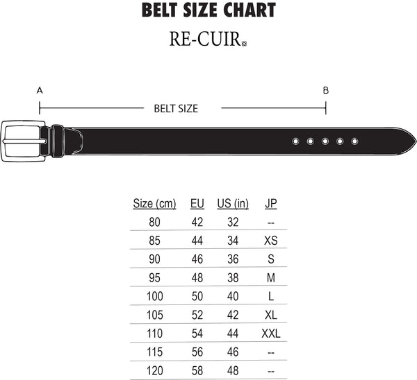Custom Belts Size Chart – Re-Cuir