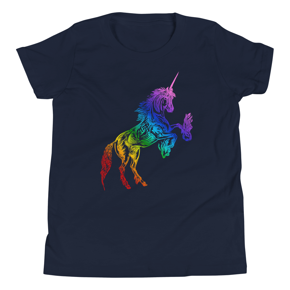 Rainbow unicorn print Kids T-Shirt for Sale by Emily H