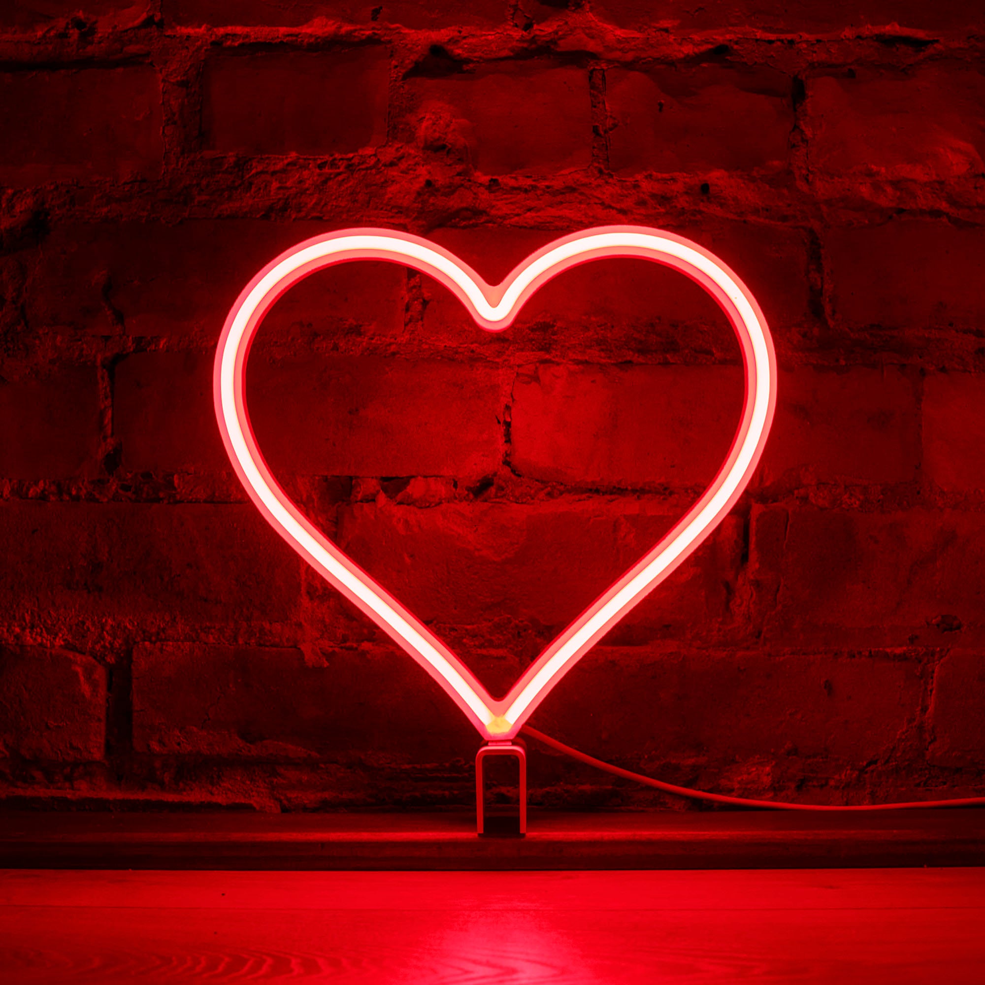 Red Neon Heart - Light Up Live, Our Glowing Hearts