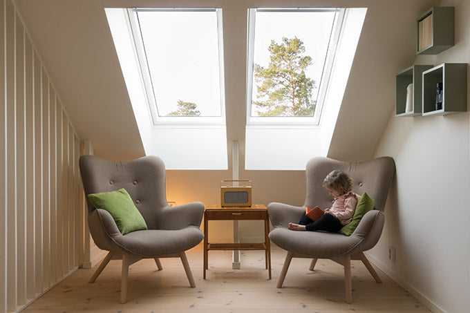 modern retro design of an attic