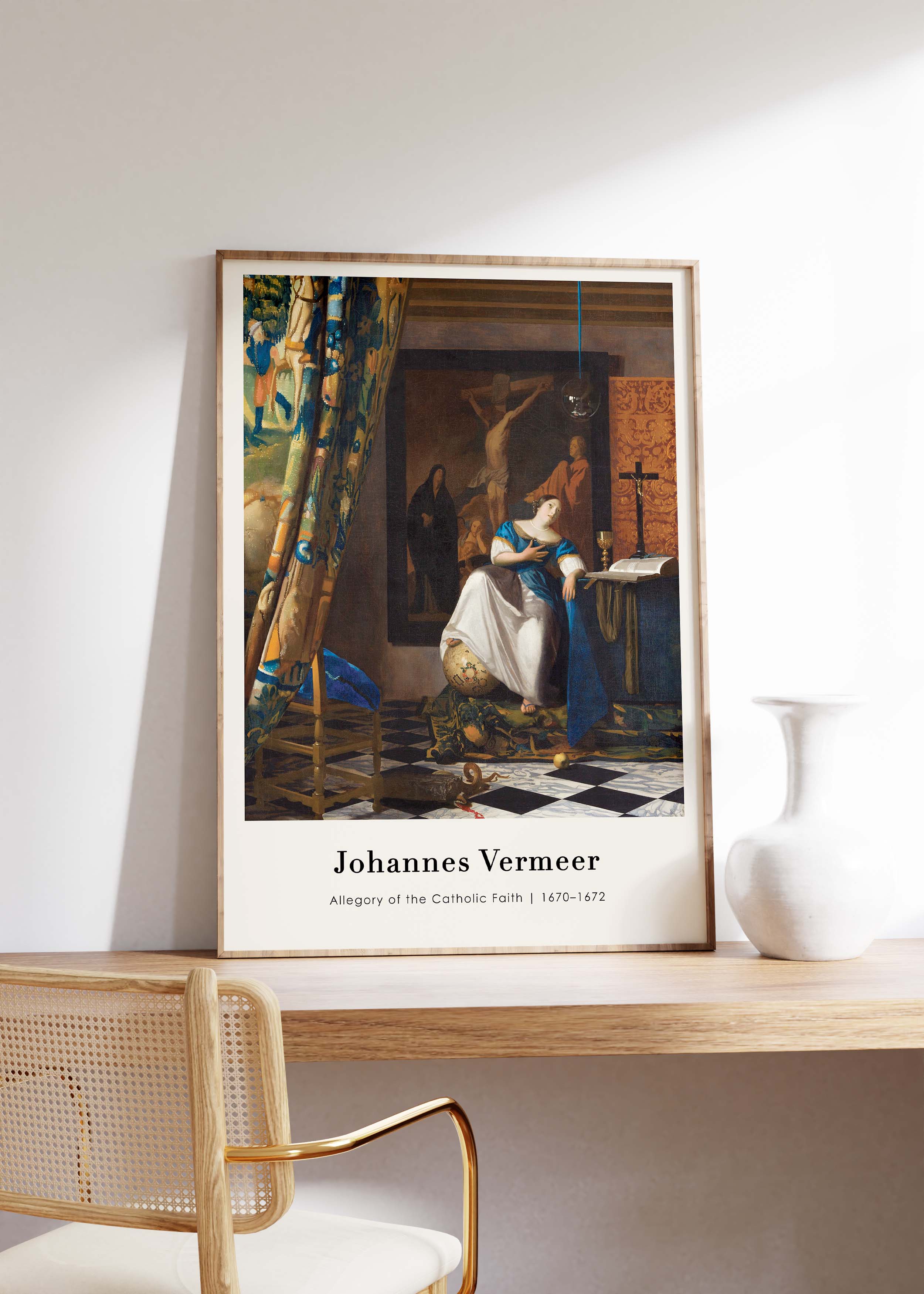 Allegory Of The Catholic Faith 1670 1672 Johannes Vermeer Studio93   JohannesVermeer1 