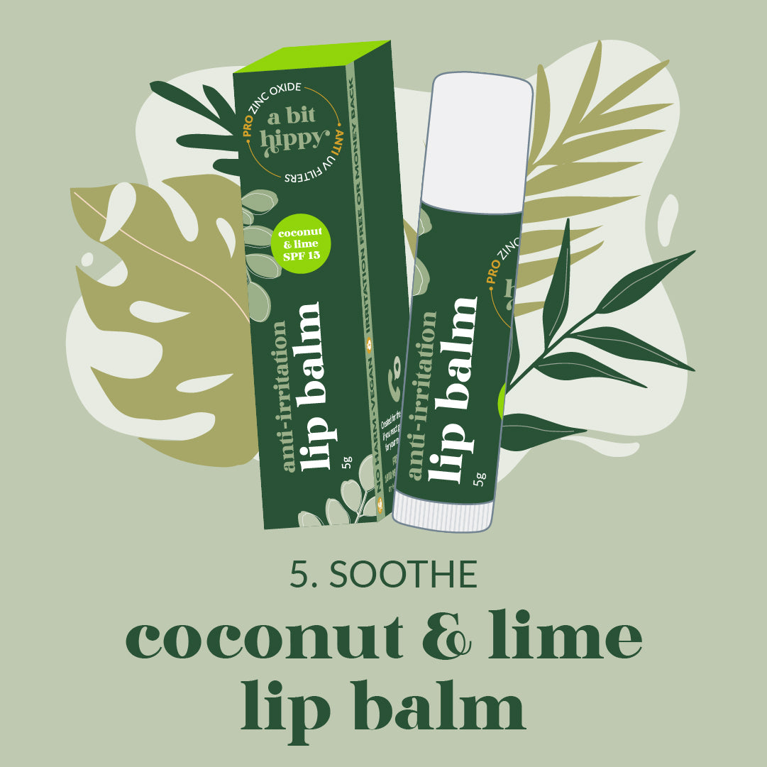 A bit Hippy Ultimate Pamper Routine Step Five - Coconut & Lime Lip Balm