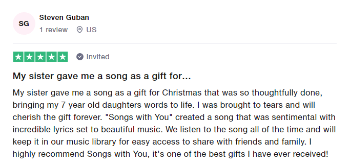 Songs With You Review - Really Wonderful Service