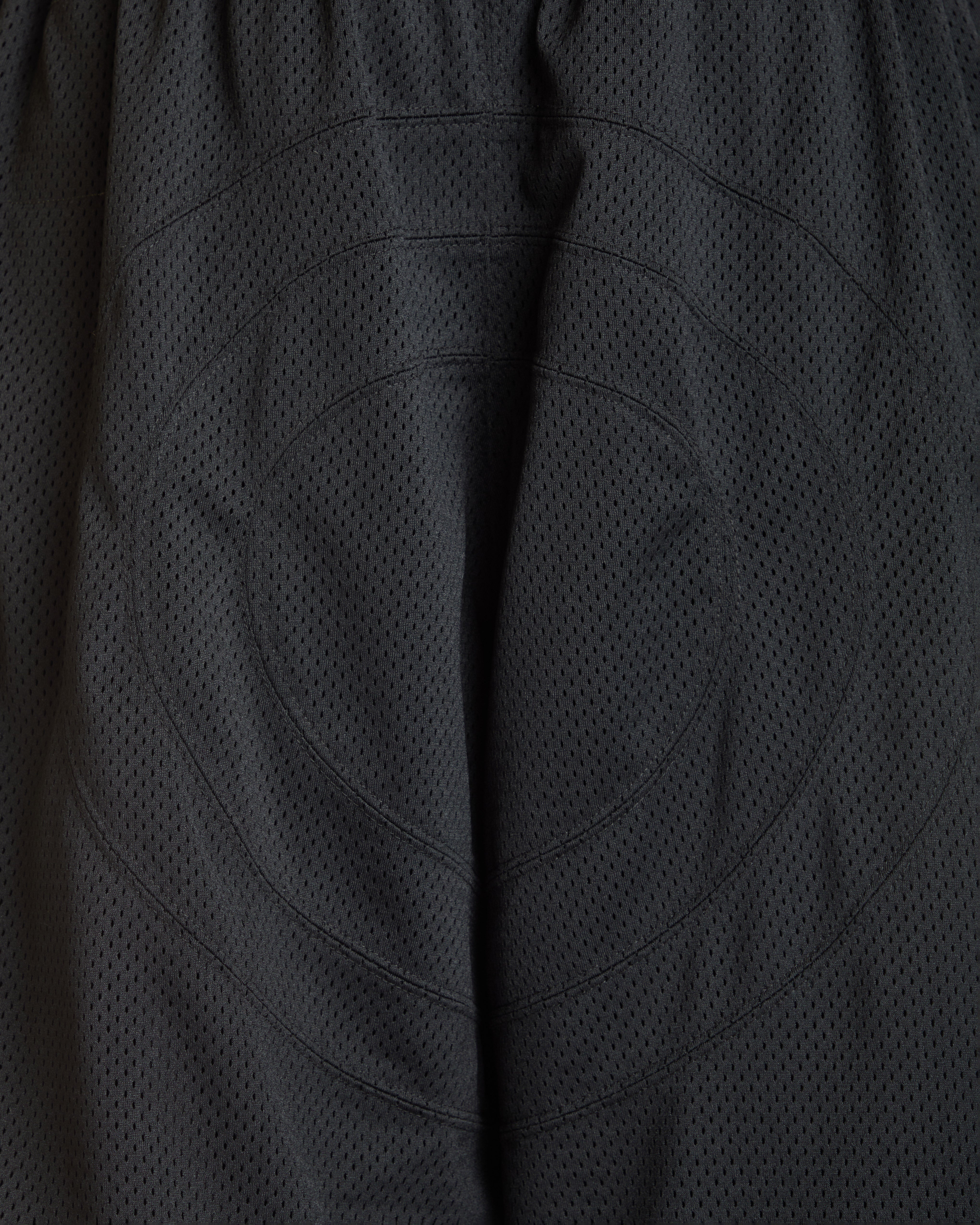 Detail shot of BLACK GYM SHORTS from Bryan Jimenèz