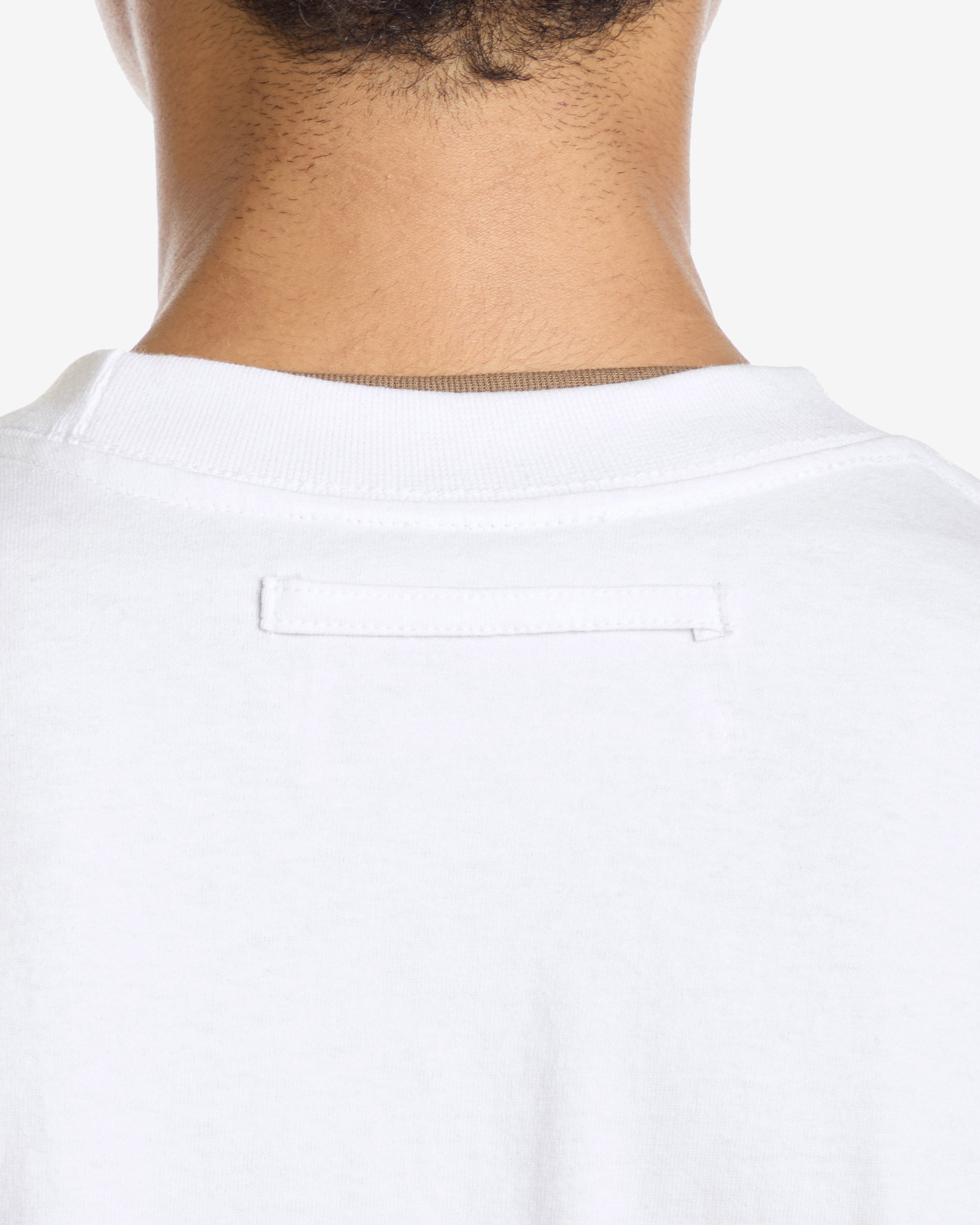 Detail shot of WHITE LOGO TEE from Bryan Jimenèz