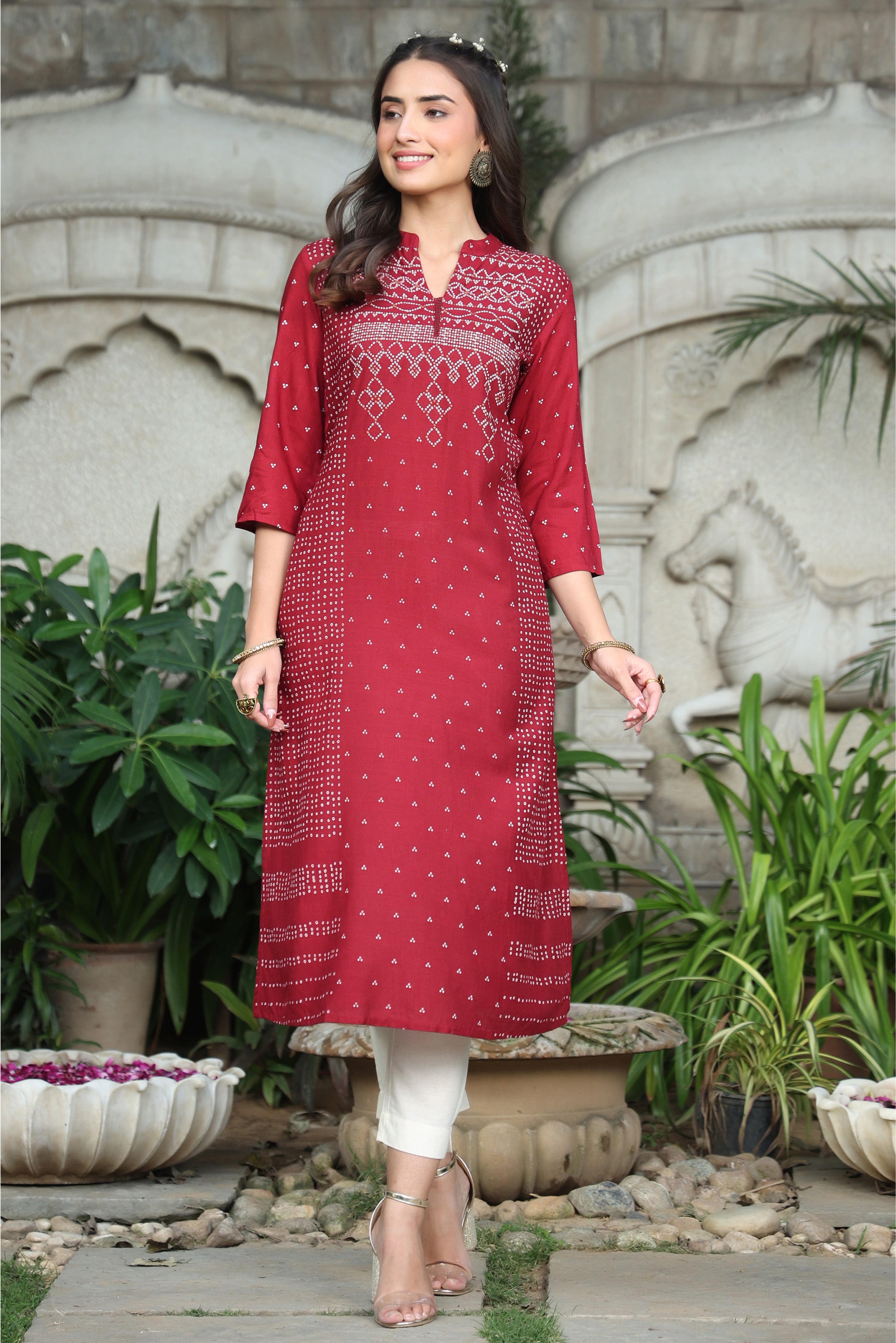 Newest cotton maroon kurti set - G3-WPS02785 | G3fashion.com