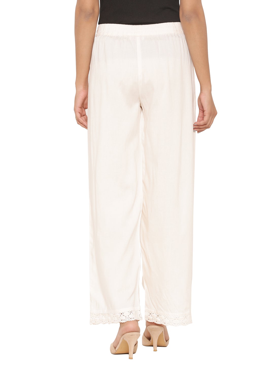Buy online Offwhite Cotton Straight Palazzo from Skirts, tapered pants &  Palazzos for Women by Clora Creation for ₹800 at 50% off | 2024 Limeroad.com