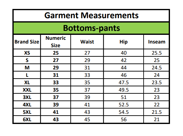 511 Tactical Size Chart Womens Pants  Guardian Supply