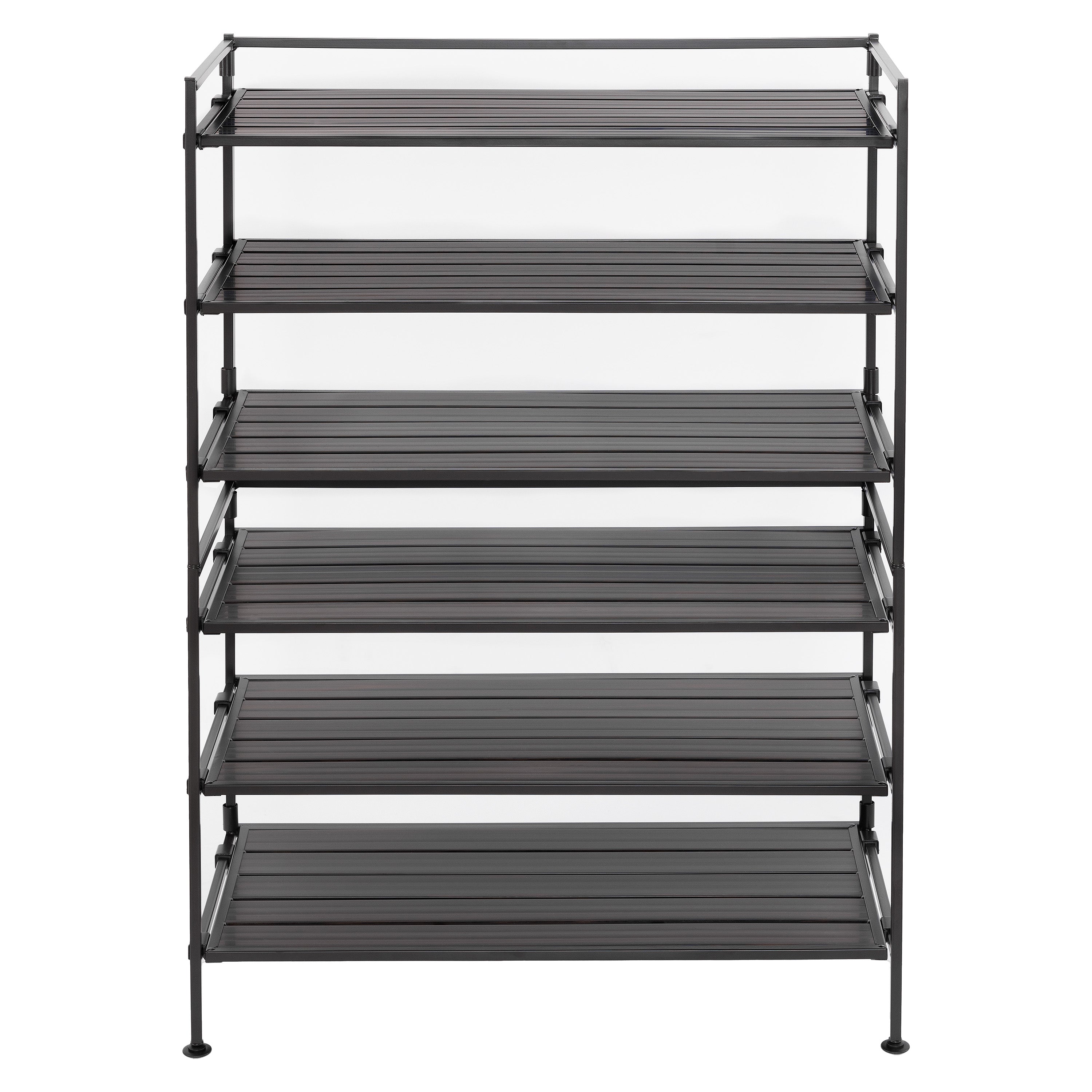 Seville Classics 3-Tier Resin Slat Shoe Rack, 26.5 W x 12.2 D x