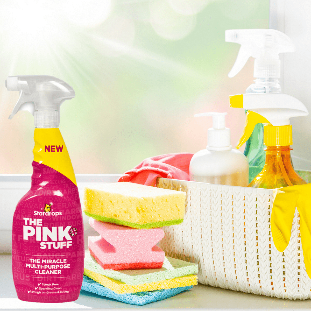 The Pink Stuff Miracle Ensemble de 3 produits de nettoyage approuvés par Mrs