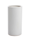 Ceramic White Cylinder Vase Satin