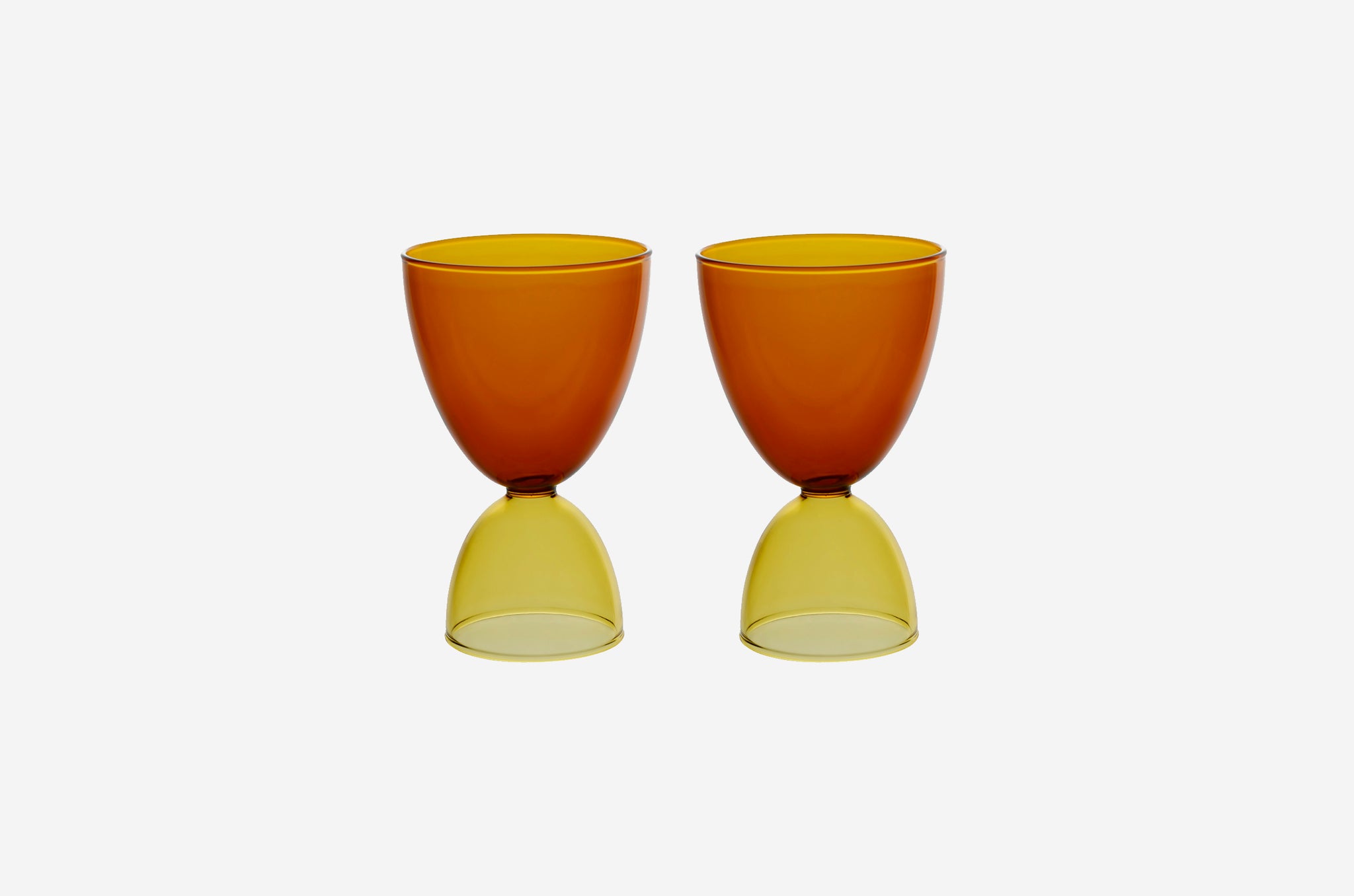 Pair of Colorful Hourglass Cocktail Glasses, Monotone Smoke – Elysian  Collective