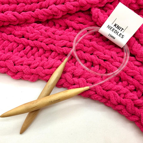 15mm circular wooden knitting needles