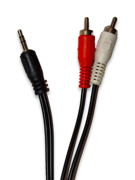 Cable Y Griega 1 Plug 3.5mm a 2 Jack RCA ER – Electronica Aragon