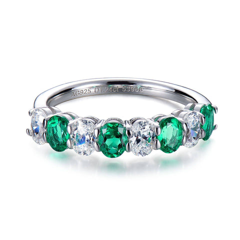 Half Eternity emerald Ring