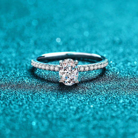 Moissanite Oval Ring