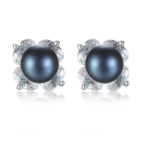 Black Pearl Earrings Studs