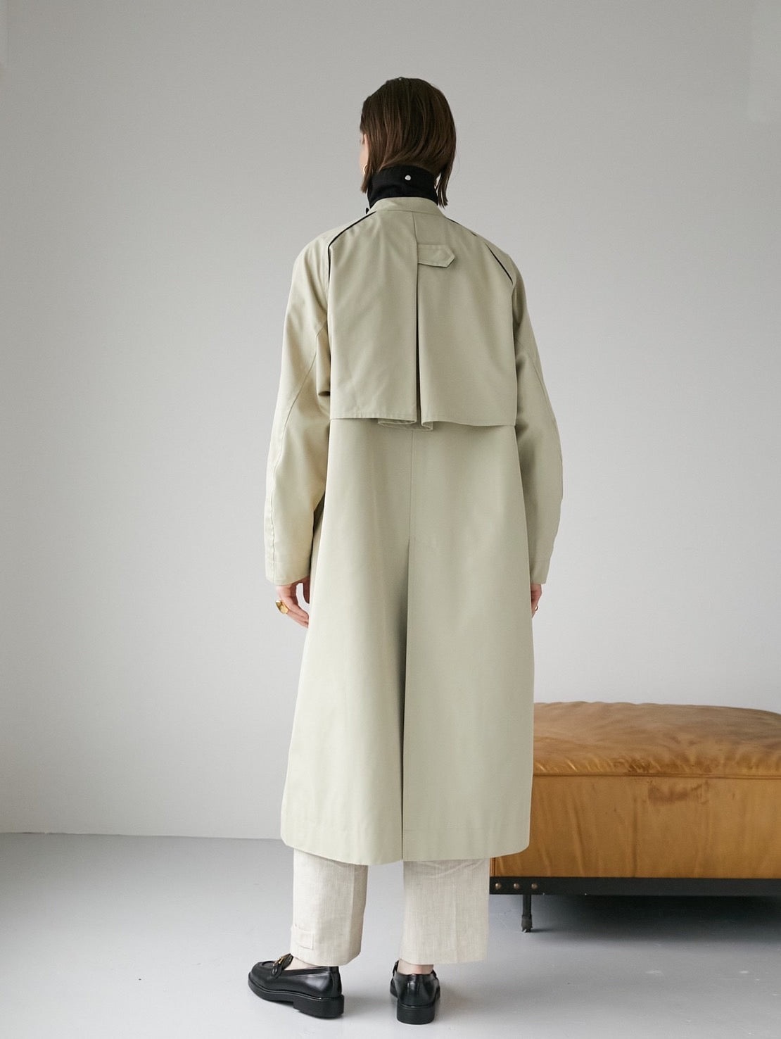 piping 2way trench coat