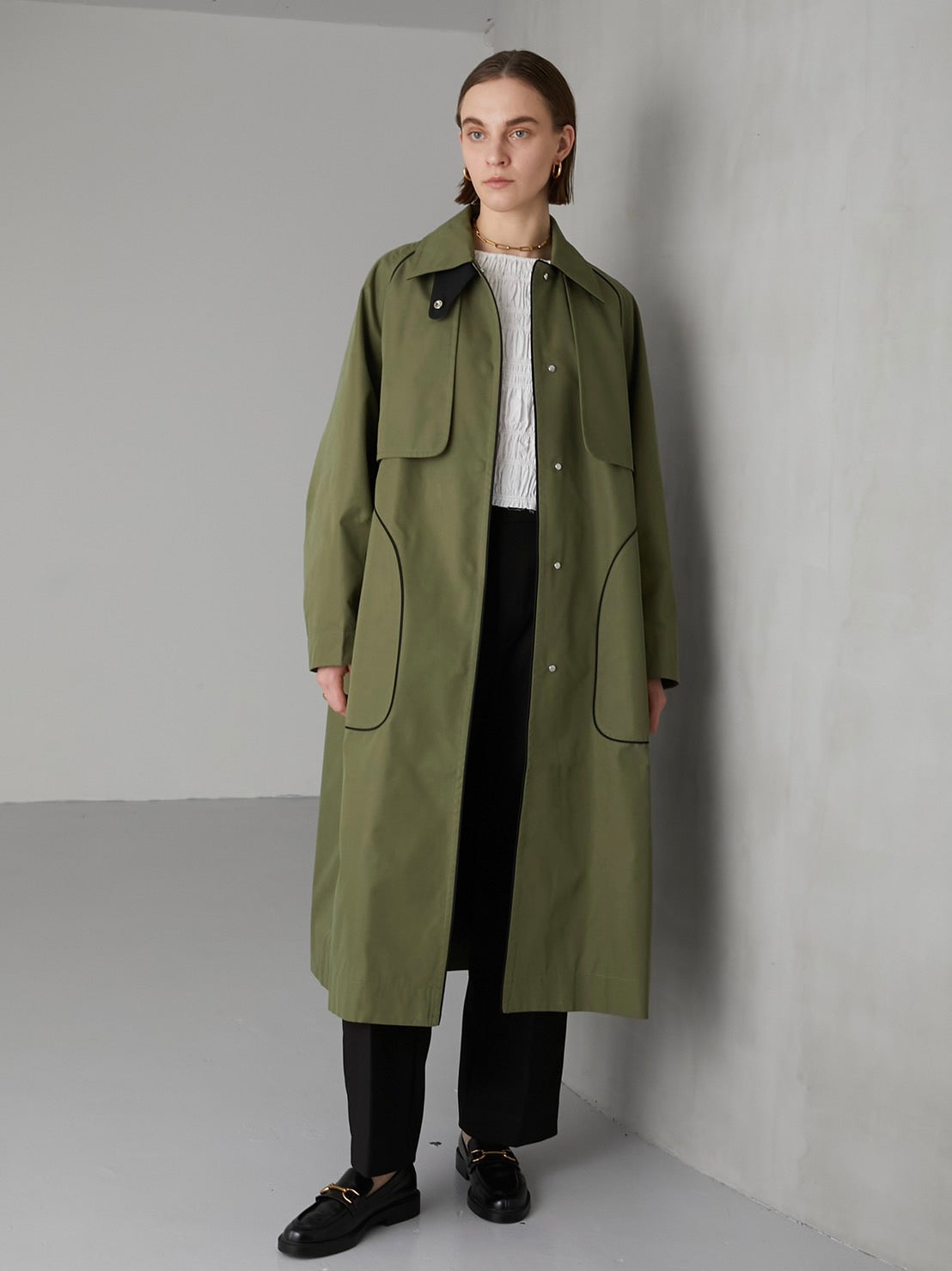 la peau de gem piping 2way trench coat | labiela.com