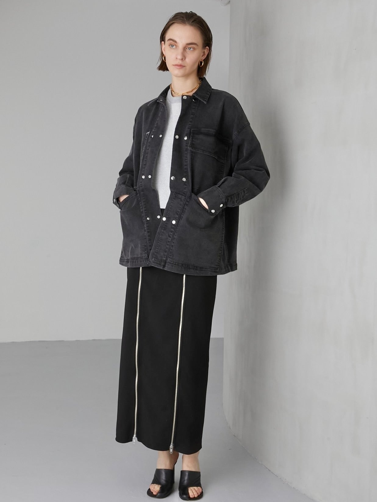 LA PEAU DE GEM black denim coverall 高品質 40.0%割引 sandorobotics.com