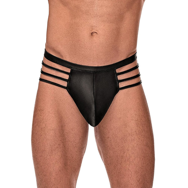 Male Power Cock Pit Net Mini Cock Ring Short Underwear with Snap