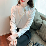 Long-Sleeve Puff Chiffon Shirt 26647