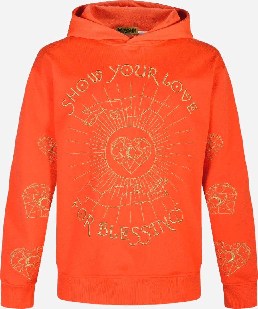 Orange Designer Hoodie - Show Your Love For Blessings