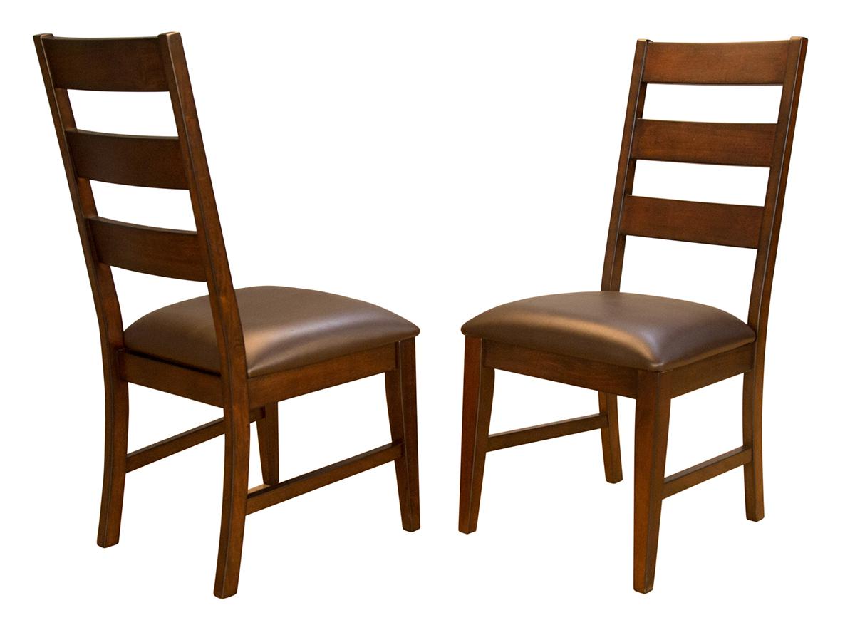 A-America Furniture Carter Ladderback Upholstered Side Chair in Rich Tobacco (Set of 2)