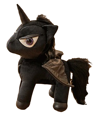 black unicorn plush