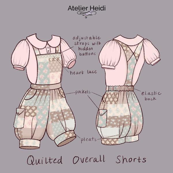 Quilted Short Overalls