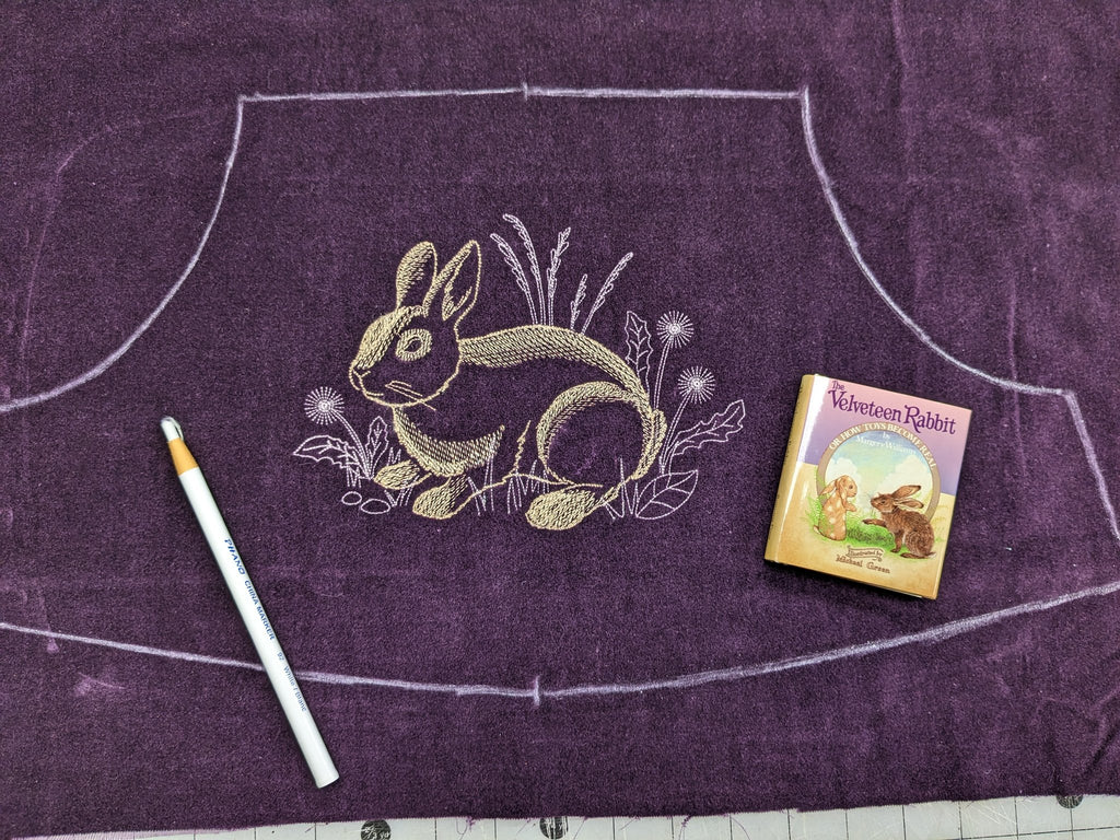 Velveteen Rabbit embroidery for the outfit